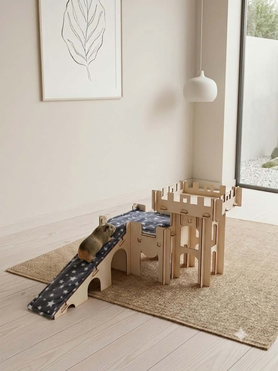 Large Wooden House, Castle For Guinea Pig And Small Animals