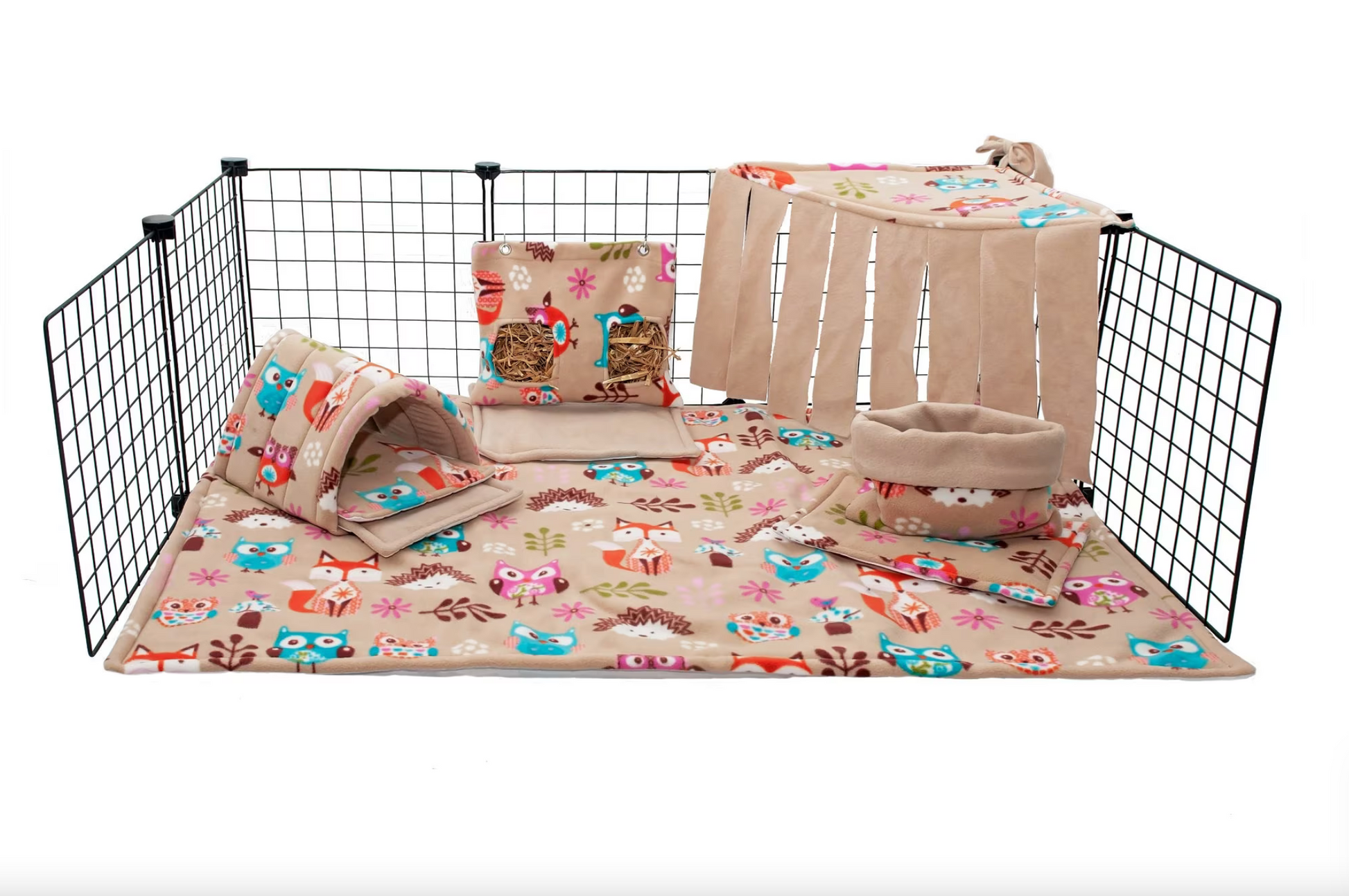 Guinea Pig C C And Ferplast Cage Fleece Liner Full Set