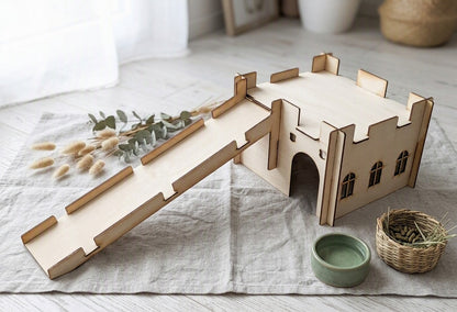 Medium Wooden House, Castle For Guinea Pig And Small Animals