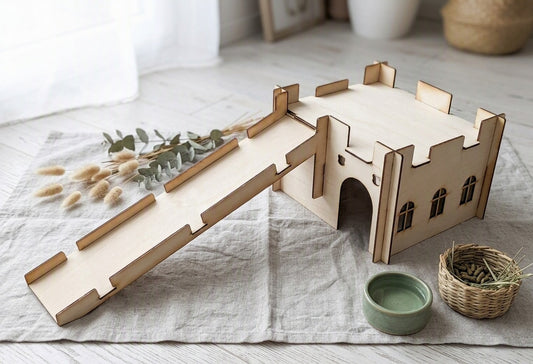 Medium Wooden House, Castle For Guinea Pig And Small Animals